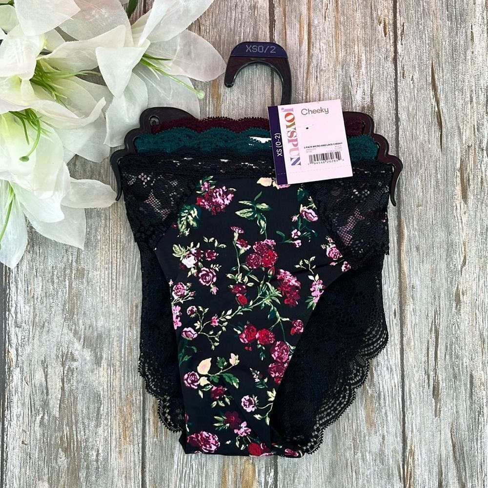 Womens Micro Fiber Cheeky Panties Underwear 3-Pack Size XS